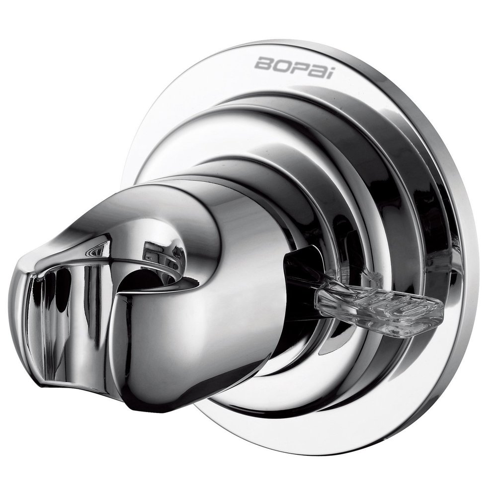 BOPai Suction Cup Shower Head Holder for Handheld Shower  No Drill, For Smooth Surfaces Only, Vertical Mount Only, Chrome
