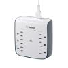 Belkin 6-Outlet Wall Surge Protector w/ 2 USB-A Ports, Wall-Mountable Surge Protector for Home, Office, Travel, Computer Desktop, Laptop, Phone Charger, & More - 900 Joules of Protection view 1