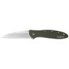 Kershaw Leek Pocket Knife, Olive Drab (1660OL) 3 Bead-Blasted Sandvik 14C28N Steel Blade, Olive Drab Anodized Aluminum Handle with SpeedSafe Assisted Opening, Liner Lock, Tip-Lock Slider; 2.4 OZ. view 2