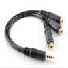 CablesOnline 9-inch 3.5mm (1/8") TRRS 4-Pole/3-Rings Male to 3X Female 3.5mm TRRS 4-Pole/3-Rings Stereo Splitter Audio Cable, Gold-Plated, AV-Y01F4 view 1