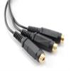 CablesOnline 9-inch 3.5mm (1/8") TRRS 4-Pole/3-Rings Male to 3X Female 3.5mm TRRS 4-Pole/3-Rings Stereo Splitter Audio Cable, Gold-Plated, AV-Y01F4 view 2