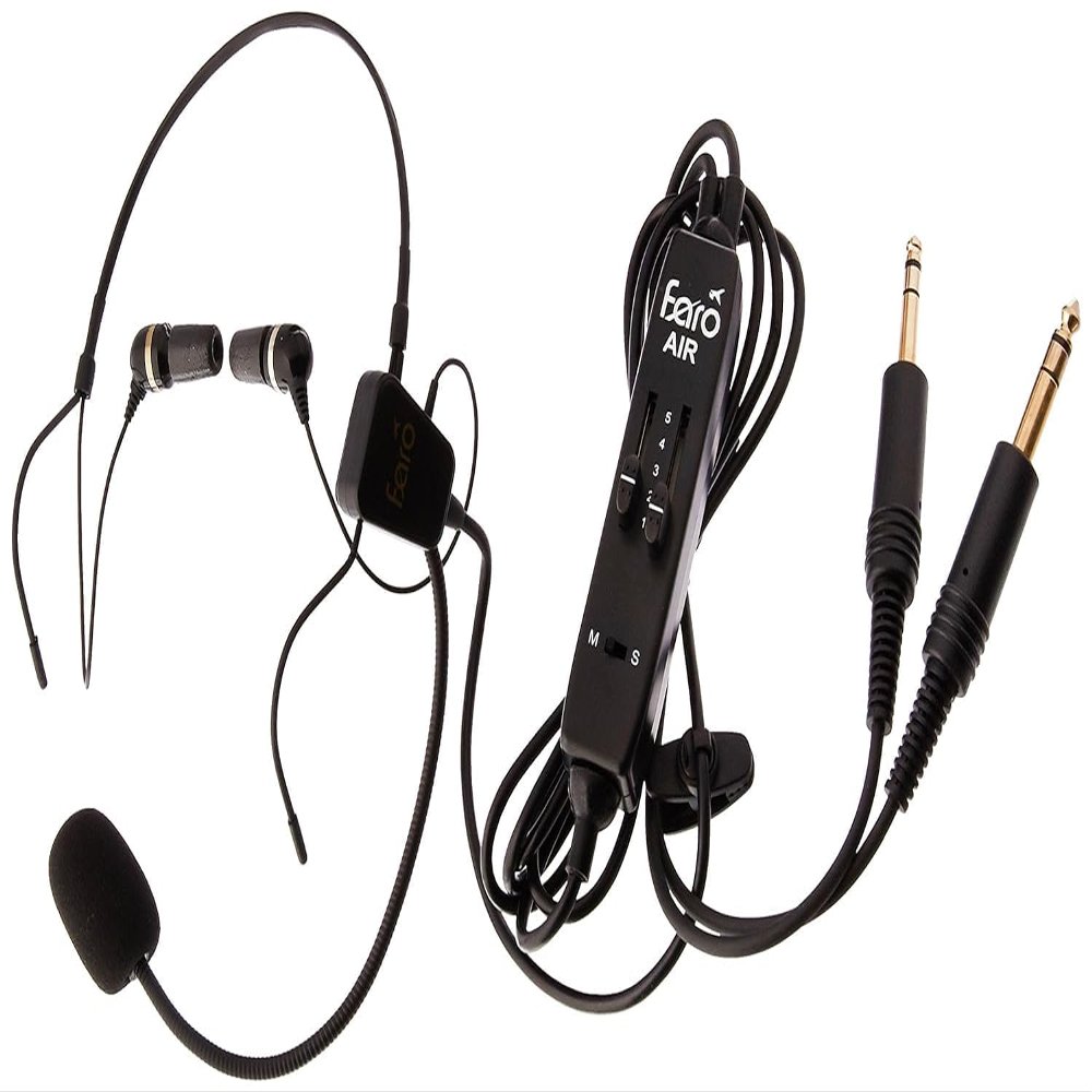 FARO AIR in-Ear Aviation Headset Premium Pilot Headset - Compare with ClarityAloft, Black