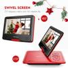 DBPOWER 11.5" Portable DVD Player, 5-Hour Built-in Rechargeable Battery, 9" Swivel Screen, Support CD/DVD/SD Card/USB, Remote Control, 1.8 Meter Car Charger, Power Adaptor and Car Headrest (Red) view 4