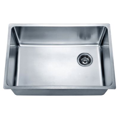 Dawn DSU2517 Undermount Single Bowl Sink with Rear Corner Drain, Polished Satin