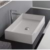 Scarabeo 8031/60-No Hole Teorema Rectangular Ceramic Vessel Sink, White view 1