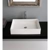 Scarabeo 8031/60-No Hole Teorema Rectangular Ceramic Vessel Sink, White view 2