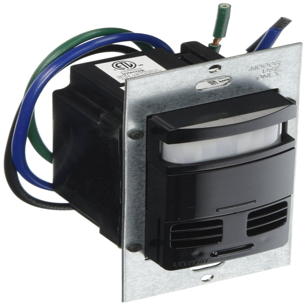 Leviton OSSMT-GQE Decora Multi Technology Wall Switch Occupancy Sensor, Black