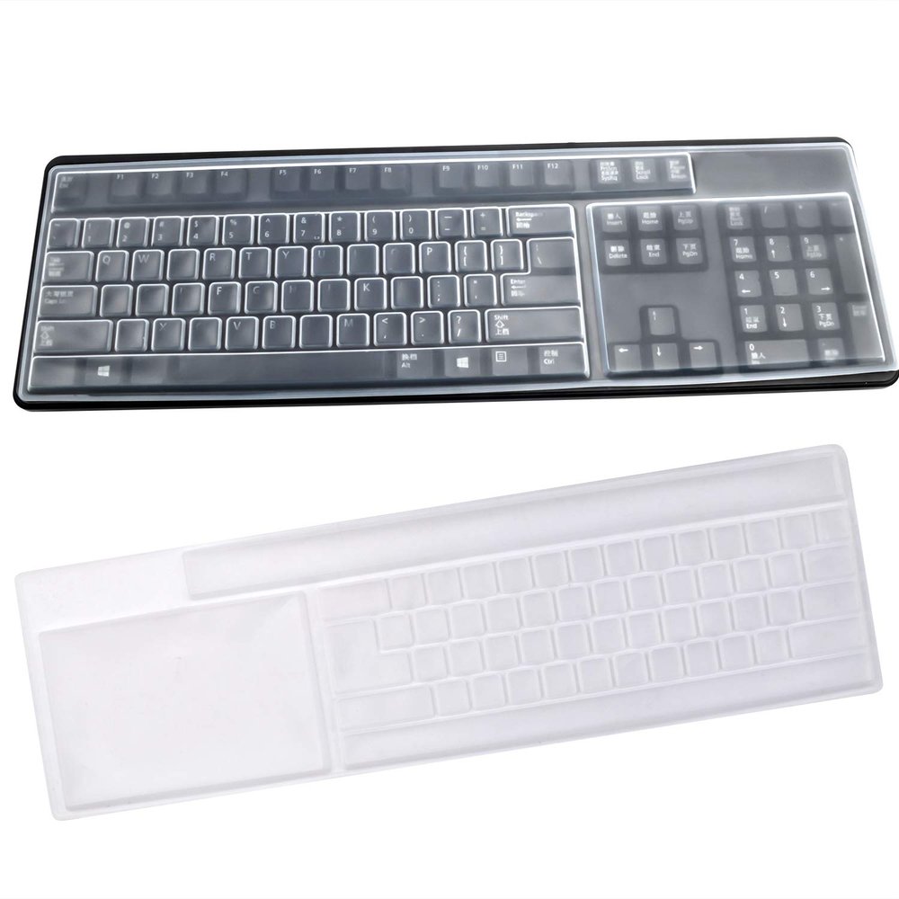 BronaGrand 2 Pack Clear Desktop Computer Keyboard Protection Skin Protector Cover for PC 104/107 Keys Standard Keyboard