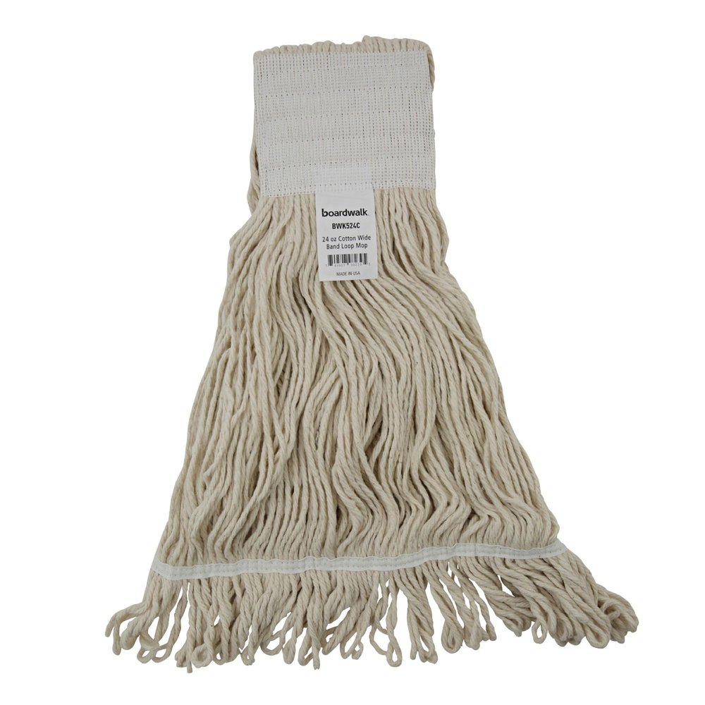 Boardwalk 524C Mop Head, Pro Loop Web/Tailband, Premium Saddleback Head, Ctn, 24-oz., WH (Case of 12)