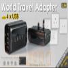 CARD Travel Adapter with 4 USB Ports -Black view 3