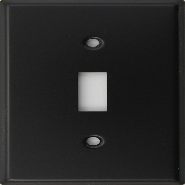 Black Single 1 Gang Toggle Switch Plate