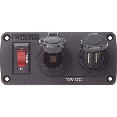 Below Deck Charging Panel - 2.1A Dual USB Charger & 12V Socket