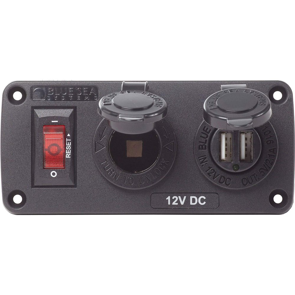 Below Deck Charging Panel - 2.1A Dual USB Charger & 12V Socket