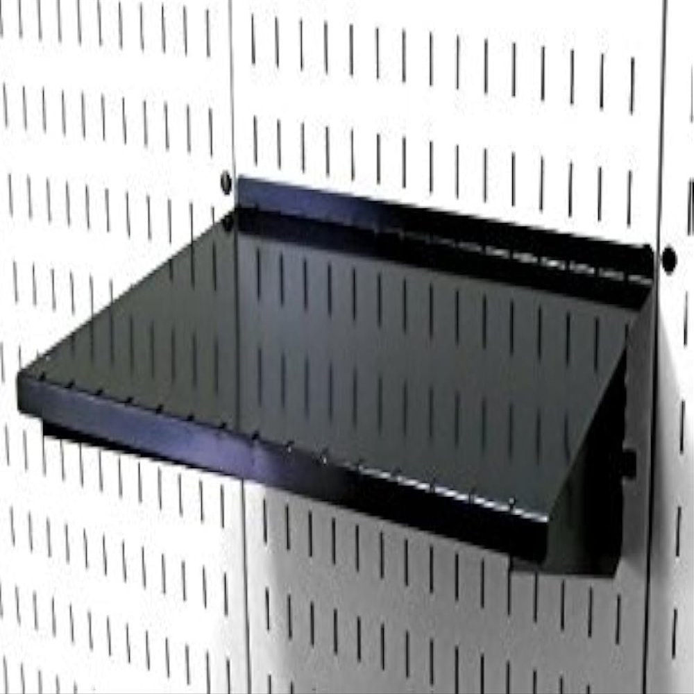 Wall Control Shelf 12in Deep Pegboard Shelf Assembly Pegboard and Slotted Tool Board - Black