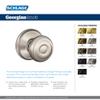Schlage F10 GEO 609 Georgian Door Knob, Hall & Closet Passage Lock, Antique Brass view 2