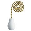 Westinghouse 7701400 White Wood Knob Pull Chain, Brass view 1