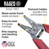 Klein Tools 11046 Wire Stripper, Wire Cutter, Made in USA, Stripping/Cutting Tool for 16-26 AWG Stranded, Compact Nose with Precision-ground Stripping Holes view 3