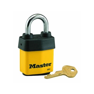 Master Lock 911DPF Heavy Duty Outdoor Padlock with Key, 1 Pack