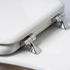MAYFAIR 1844CP 000 Toilet Seat with Chrome Hinges will Never Come Loose, ELONGATE , White view 2