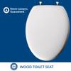 MAYFAIR 1844CP 000 Toilet Seat with Chrome Hinges will Never Come Loose, ELONGATE , White view 3