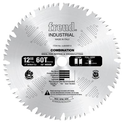 Freud LU84M012: 12" x 60T Combination Blade