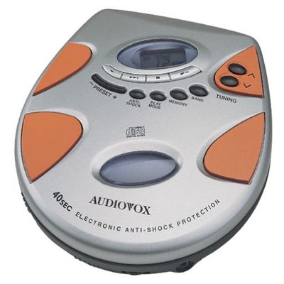 Audiovox CE155R Slimline AM/FM Tuner/CD Player with Headphones & 40 Second DASS