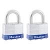 Master Lock 5T Outdoor Padlock with Key, 2 Pack Keyed-Alike, Silver view 1