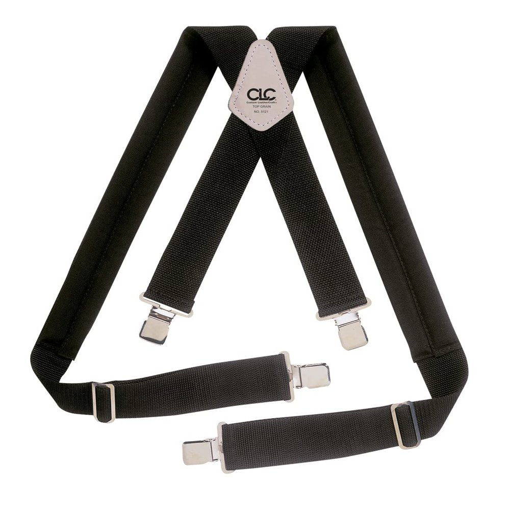 Custom Leathercraft 5121 Padded Work Suspenders, unisex, Black