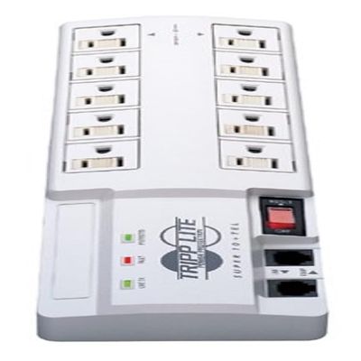 Tripp Lite Super 10 + Tel Deluxe Strip 10Outlet 10Ft-Cord 50K-Ins 2800J