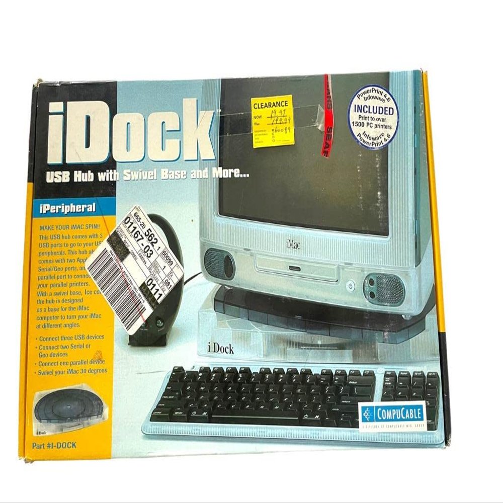 Compucable Idock Color Swivel Base with 3 USB 2 Ser 1 Par Port F/I-Mac
