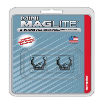 Maglite Black Mounting Brackets for AA Mini, 2 pk