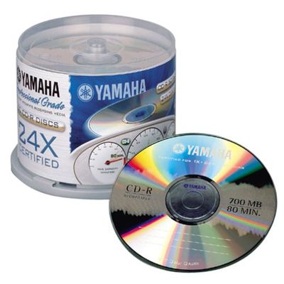 Yamaha CDR80M2450 CD-R, 80 Minute, 700 MB, 24x (50-Pack Spindle)