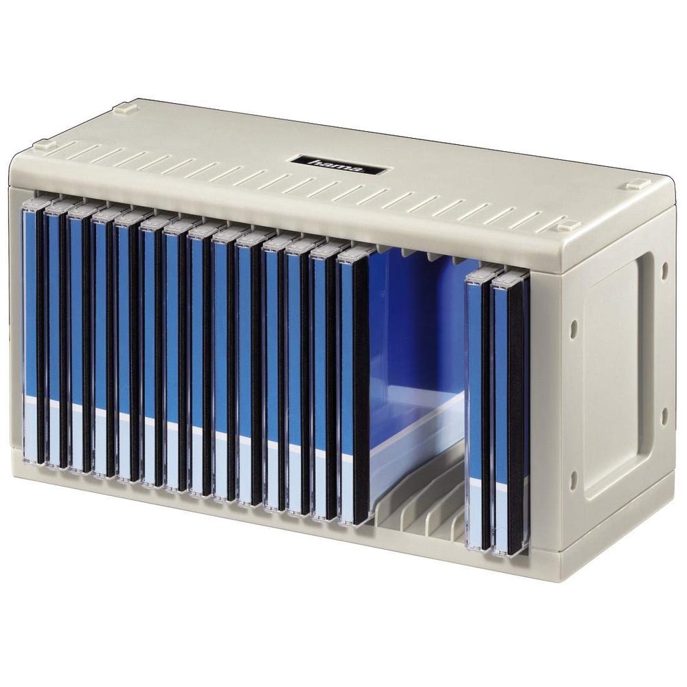 Hama CD Rack for 20 Disks - Space-Saving, Standing or Hanging, Small CD Stand for Office or Any Room, Grey