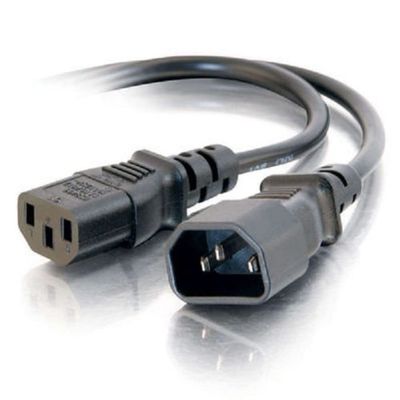 C2G Legrand C12 IEC to C14 IEC Power Cord, 18 AWG Power Cord, Black Long Extension Cord, 10 Foot Power Cord Replacement, 1 Count, C2G 03143 - TAA Compliant