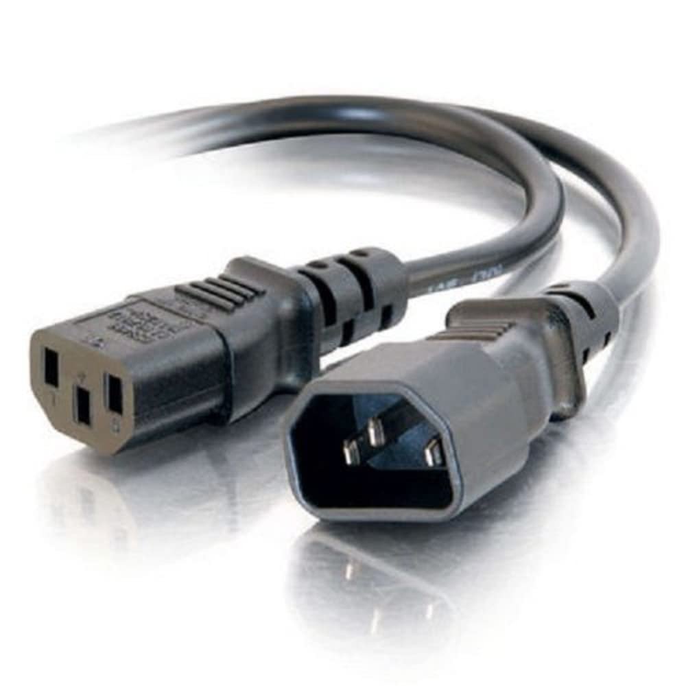 C2G Legrand C12 IEC to C14 IEC Power Cord, 18 AWG Power Cord, Black Long Extension Cord, 10 Foot Power Cord Replacement, 1 Count, C2G 03143 - TAA Compliant