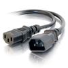 C2G Legrand C12 IEC to C14 IEC Power Cord, 18 AWG Power Cord, Black Long Extension Cord, 10 Foot Power Cord Replacement, 1 Count, C2G 03143 - TAA Compliant view 1