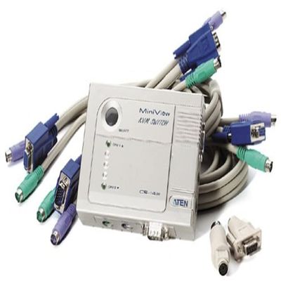 2port Miniview Compact KVM Switch 2cpu/1 Monitor/keyb/Mouse