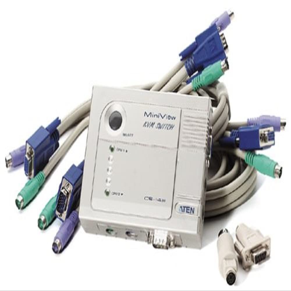 2port Miniview Compact KVM Switch 2cpu/1 Monitor/keyb/Mouse