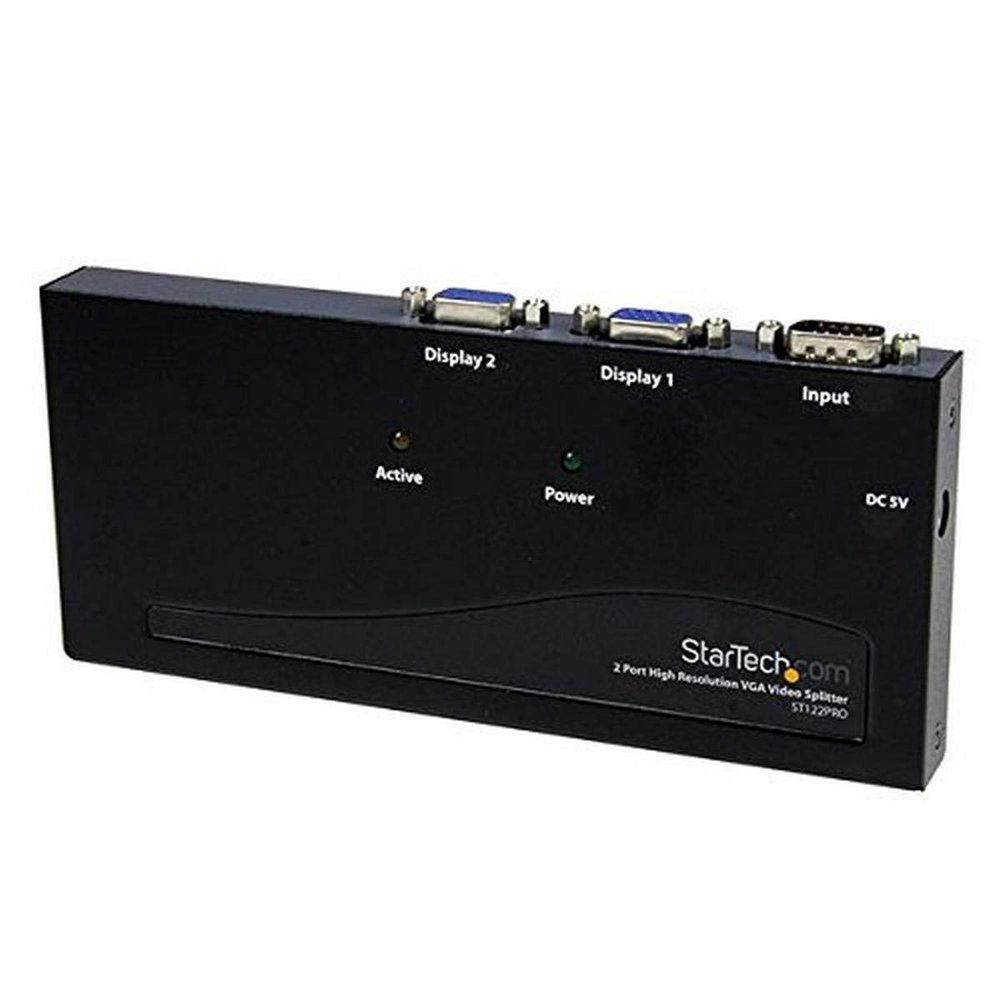 StarTech.com 2 Port High Resolution VGA Video Splitter with Built-in Video Amplifier - 350 MHz - VGA Video Splitter 1 x 2-2048x1536 80Hz, TAA (ST122PRO)