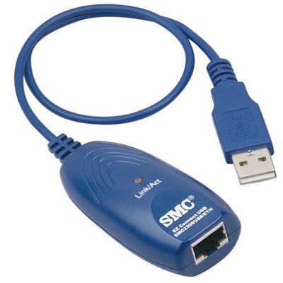 SMC2206USB/ETH EZ Connect USB to Dual-Speed Ethernet Converter, Burst Transfer, Self Powered, Includes USB Cable