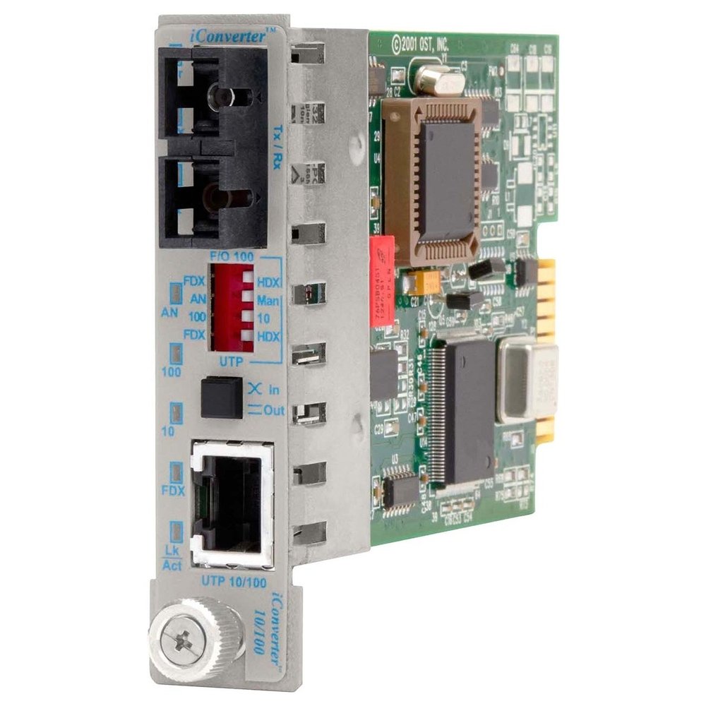 Omnitron - 8382-0 - iConverter 10/100 Ethernet Fiber Media Converter RJ45 SC Multimode 5km Module - 1 x 10/100BASE-TX; 1