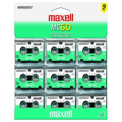 Maxell MC-60 UR Microcassettes (Pack of 9)
