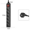 Hama 30394 - 6-Outlet Power Strip with Switch, 230 V, 1.4 m, Black view 3