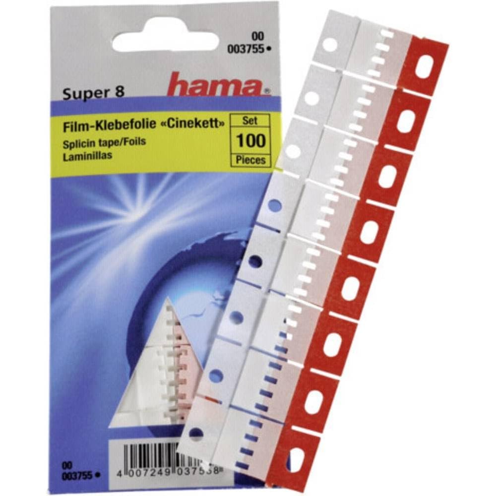 Hama Film Splicing Adhesive Tape |for Cinekett Super 8 | with Recess for 1 Audio Track | Red/White