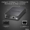 TRENDnet Intelligent 1000Base-T to 1000Base-SX Multi-Mode SC Fiber Media Converter, Up to 550M (1800 ft), Fiber to Ethernet Converter, 2Gbps Switching Capacity, Lifetime Protection, Black, TFC-1000MSC view 3
