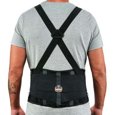 Ergodyne ProFlex 2000SF Back Support Brace, 8.5" Spandex, V-Shape Design and Patented Stays for Added Support, 2XL,Black