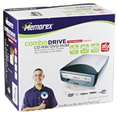 Memorex 32023233 Combo CD-RW/DVD-ROM External Drive (Black/Silver)