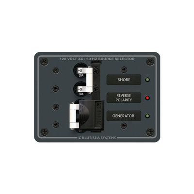 Blue Sea Systems 8032 Traditional Metal Panel - 120V AC 30A Toggle Source Selector
