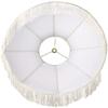 6" Top x 17" Bottom x 11" High x 12" Slant Lamp Shade Replacement Large Cream White Dome Traditional Fabric Fringe Floral Scalloped Spider Harp Finial - Springcrest view 3