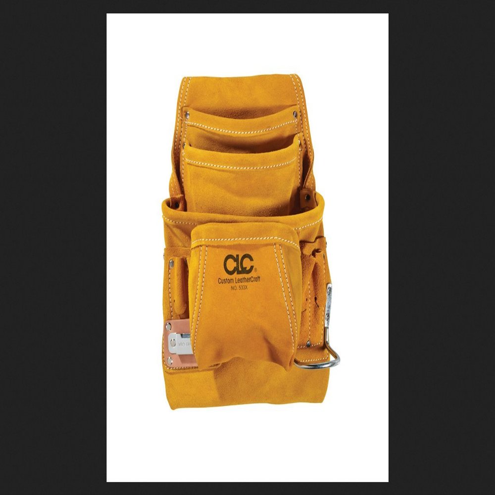 Custom LeatherCraft PK533X 10-Pocket Carpenter's Nail and Tool Bag with Web Belt